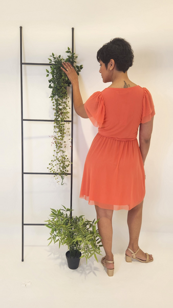 שמלת בלה מעטפת מיני כתום קורל