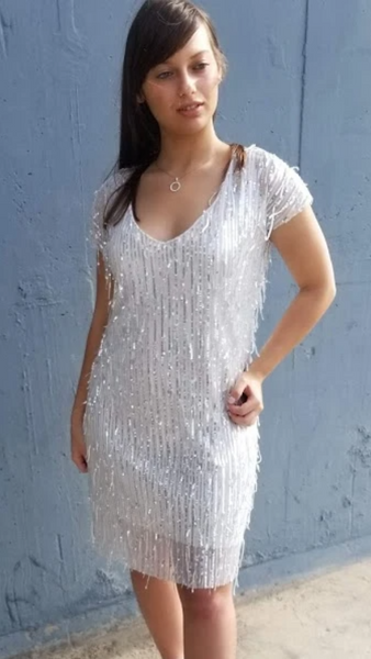 שמלת פרנסיס זהב לבן