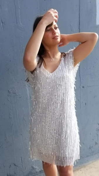 שמלת פרנסיס זהב לבן