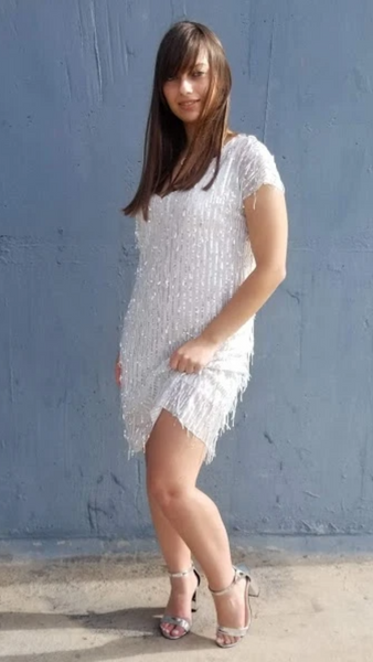 שמלת פרנסיס זהב לבן