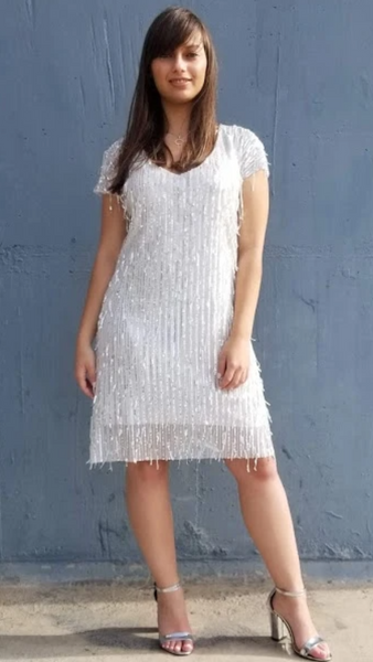 שמלת פרנסיס זהב לבן