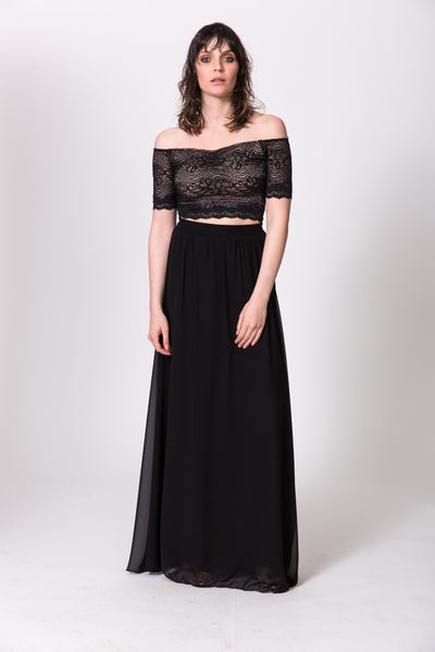 טופ תחרה שחור