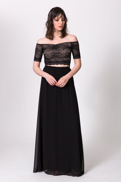 טופ תחרה שחור