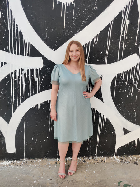 פטרול ערב תכלת A שמלת