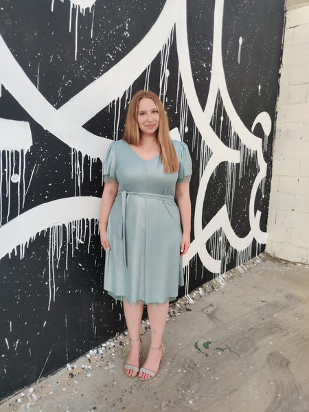 פטרול ערב תכלת A שמלת