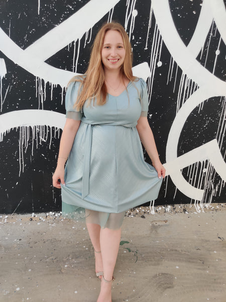 פטרול ערב תכלת A שמלת