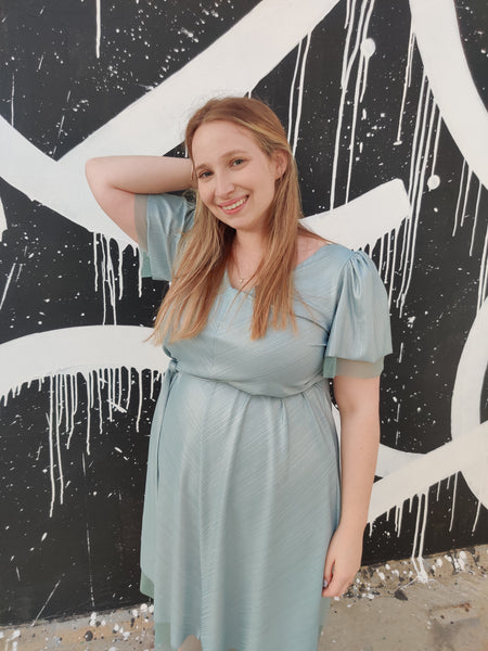 פטרול ערב תכלת A שמלת