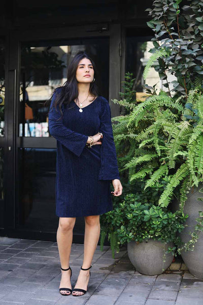 שמלת כריסטינה מידי כחולה