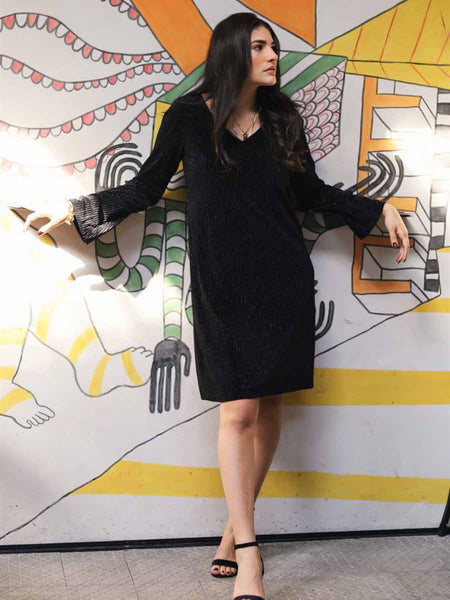 שמלת כריסטינה מידי שחורה